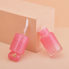Hot Selling 3ml Heart Top Cute Keychain Lipgloss Tubes Custom Logo Gradient Pink Lip Gloss Tube Containers With Big Wand Brush