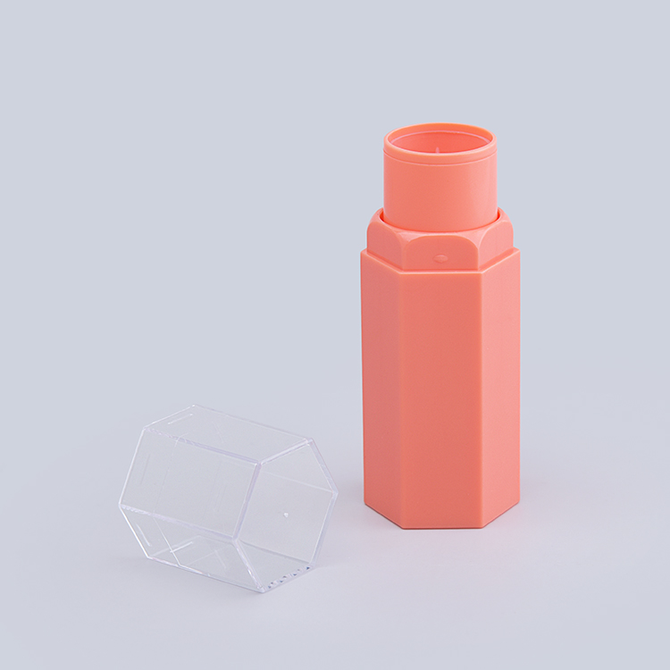 OEM/ODM 7g ABS Plastic Hexagon Shape Custom Logo Lipstick Tube Concealer Stick Container Twist-up Empty Plastic Stick Tube