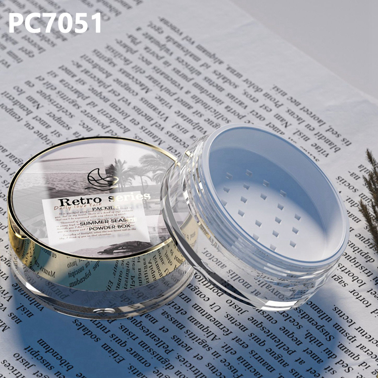 Eco-friendly Custom Label 21.4ml AS ABS Exquisite Compact Powder Case Loose Powder