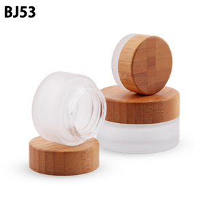 30ml 50ml 100ml Glass Jar Cosmetics Packaging Bamboo Lid Face Cream Container Glass Cream Jar with Bamboo Cap