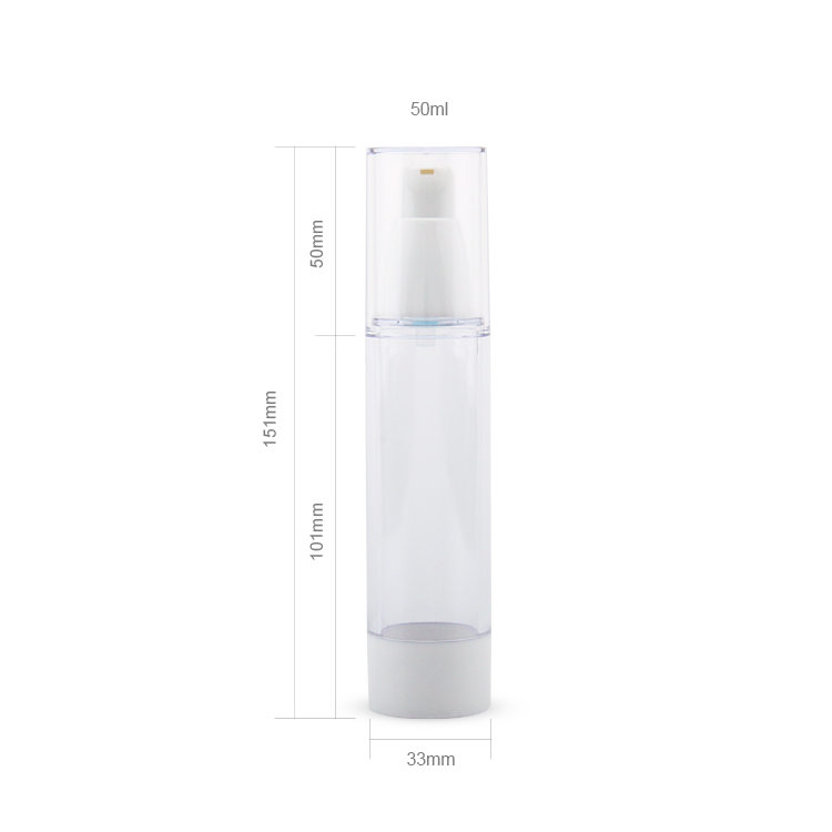 Eco Friendly Skincare Personal Care Packaging Plastic Luxury AS PP PE 15/30/50/80/100Ml Airless Pump Bottle Cosmetics