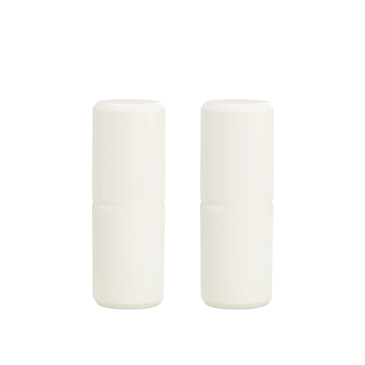 White Empty Round Blusher Stick Refillable ABS Plastic Lip Balm Tube Container Twist Up Deodorant Stick Tubes 15gram