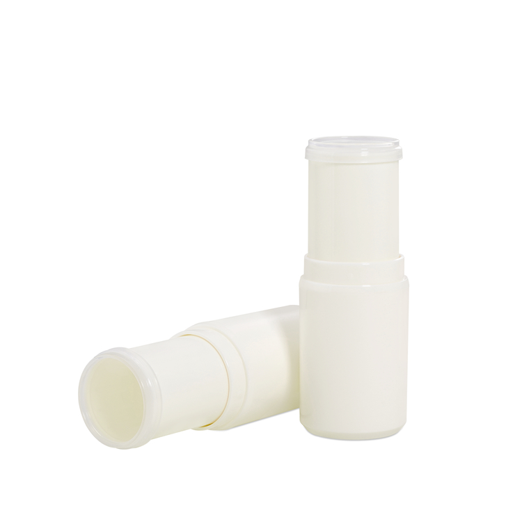 White Empty Round Blusher Stick Refillable ABS Plastic Lip Balm Tube Container Twist Up Deodorant Stick Tubes 15gram