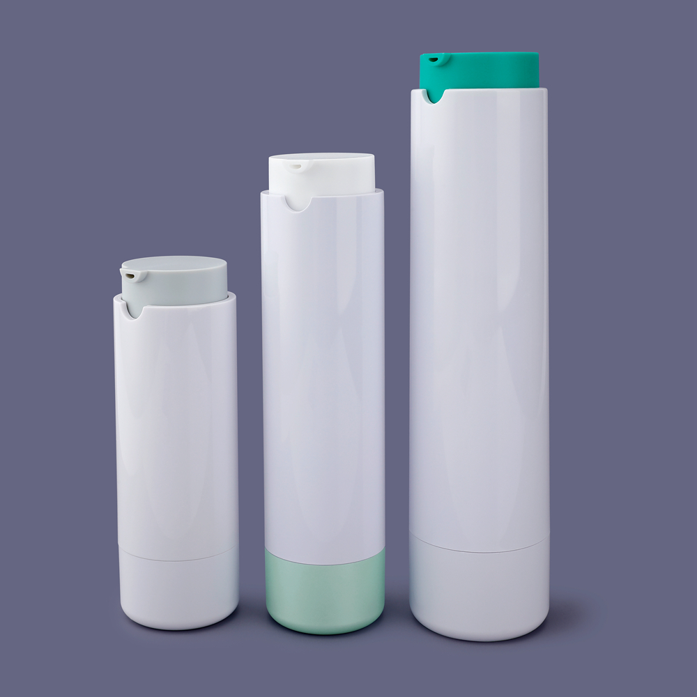 30ml 50ml 100ml White Green Yellow Skin Care Cosmetic Lotion Pump Rotary Plastic Bottles with Replaceable inner