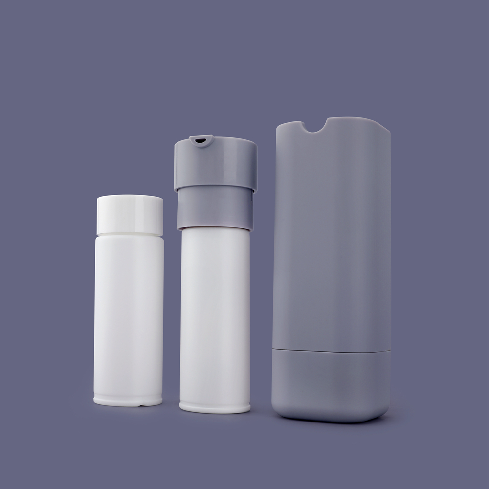 Body ABS rotating square shape round corner plastic lotion bottles with Inner replaceable,unique custom lotion bottles