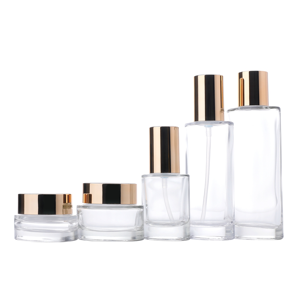 Multipurpose Fragrance Essential Oil Serum Custom Capacity And Color Refillable Gold Screw Lid 30g 50g 40ml 100ml 120ml Transparency Empty Spray Bottle Glass with Pump