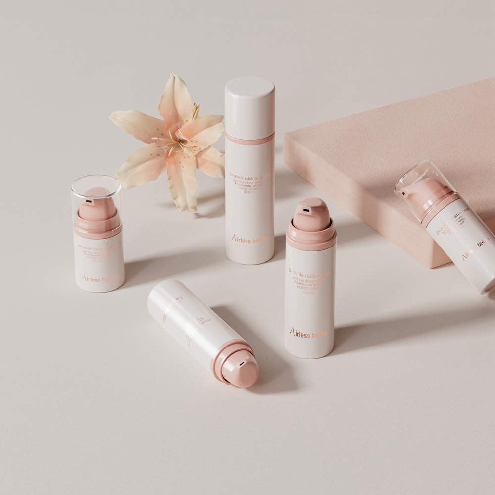 Eye Cream Lotion Skin Care Airless Pump Bottle Portable Refillable 15ml 30ml 50ml Twist Plastic Lotion Bottle Customized Color