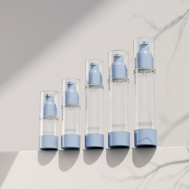 Custom ABS 15ml 30ml 50ml Empty Skincare Lotion Plastic Package Face Eye Airless Bottle With Airless Pump