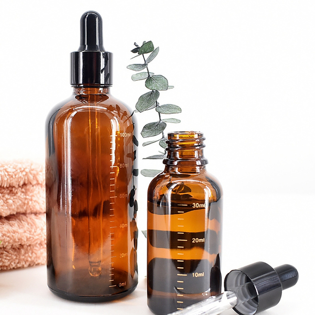 Professional Vendor 5ml-100ml Eye Drop Amber Glass Aromatherapy Liquid Refillable Dropper Bottles 