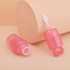 Hot Selling 3ml Heart Top Cute Keychain Lipgloss Tubes Custom Logo Gradient Pink Lip Gloss Tube Containers With Big Wand Brush