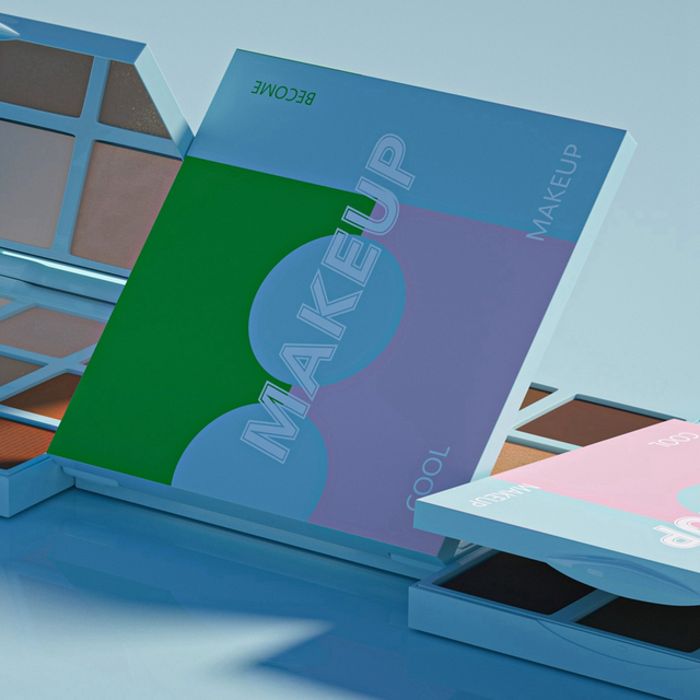 Luxury Eyeshadow Case Nine-house Lattice 2g*9 ABS Exquisite Container Eyebrow Powder With Mirror