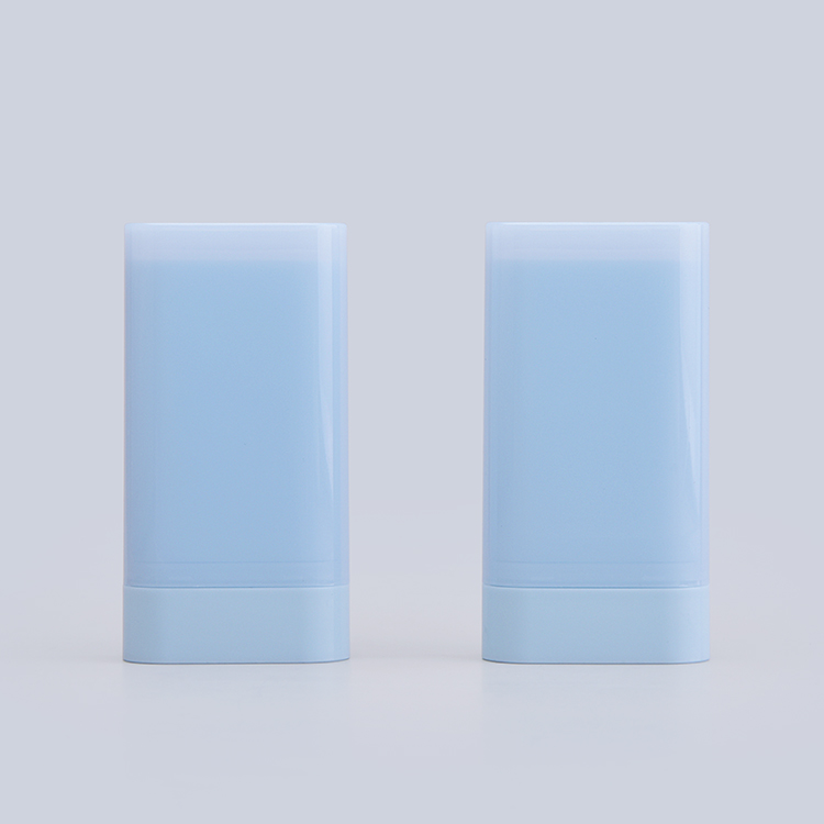 Factory 19g Oval Shaped Sun Protection Stick Bottle for Skincare,Blue Color Bottom Filling Deodorant Container 19g