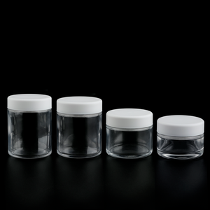 Custom Packaging Printed 30ml 50ml 80ml 100ml Smell Proof Jar Straight Sided Glass Jars Child Resistant Glass Jar With CRC Lid
