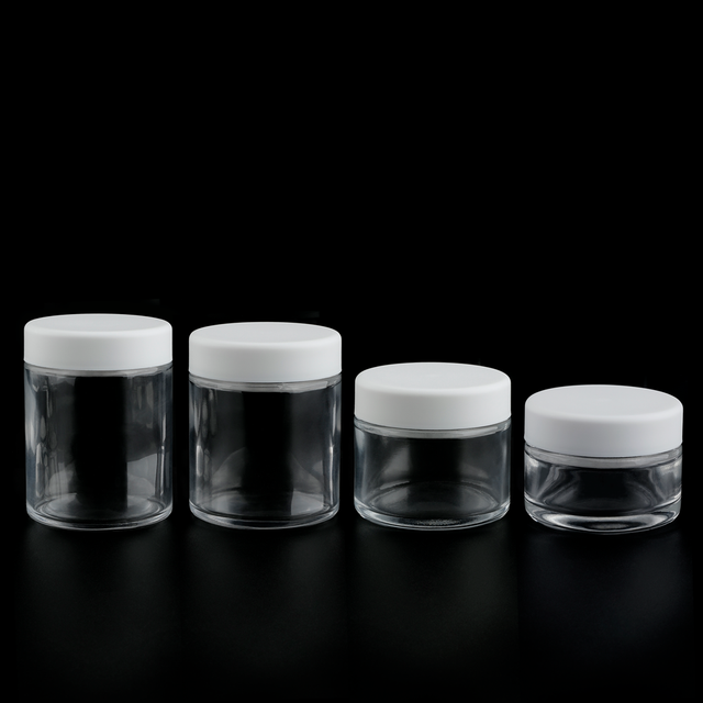 Custom Packaging Printed 30ml 50ml 80ml 100ml Smell Proof Jar Straight Sided Glass Jars Child Resistant Glass Jar With CRC Lid