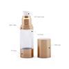 Personal Care Cosmetic Packaging AS PP PE 15/30/50ML Transparent Airless Pump Bottle Cosmetics Gold