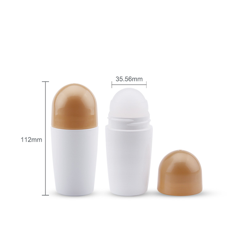 Fashionable Colorful Multifunctional Biodegradable Simplicity Eco-friendly 75ml Ball Diameter 35.56mm Custom Frosted Matter Plastic Roll on Deodorant Empty Bottle