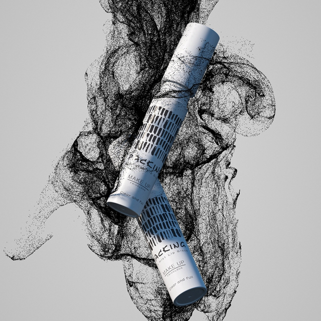 Cosmetic Packaging Round Shape Clear Container Black Lip Gloss Tubes With Wands Petg Custom Logo