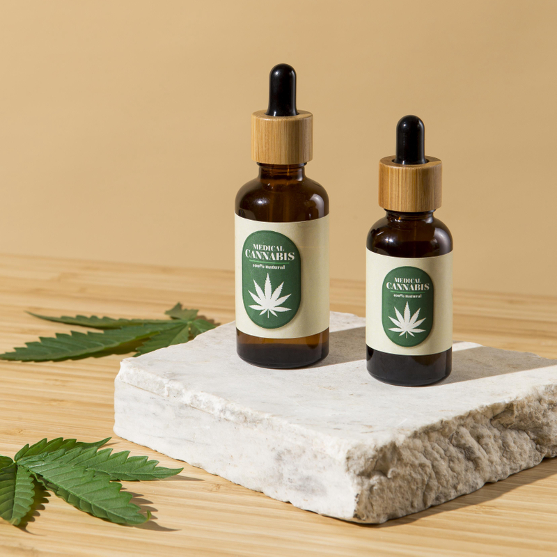 Eco-friendly Portable Hemp Bamboo Lid Amber Brown Multipurpose Essential Oil Skin Care Essence Refillable Empty Custom Printing Round Shape Glass Dropper Bottle 