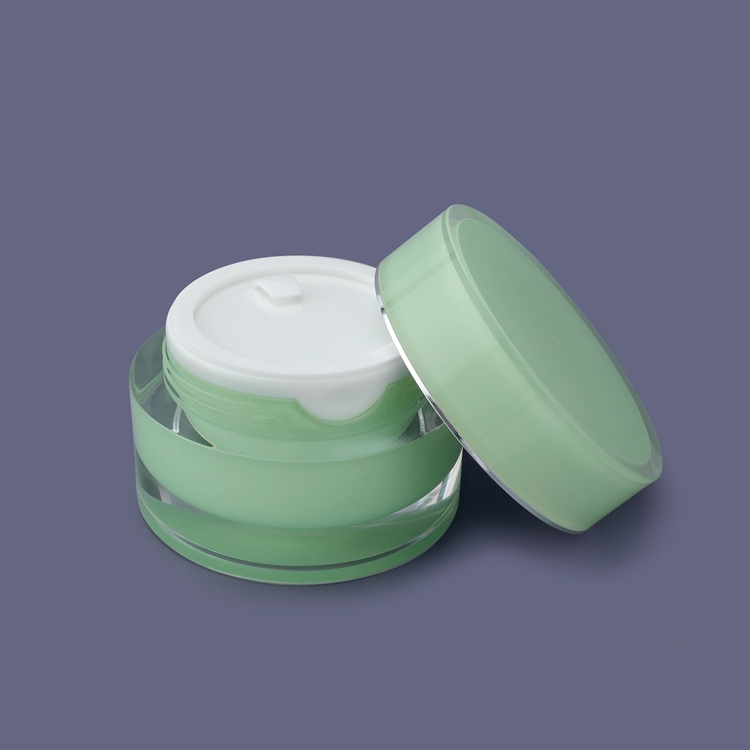 Multipurpose Serum Hand Cream Facial Cream Sunscreen Eco-friendly Biodegradable Replaceable Refillable Round Shape Empty Green Screw Lid 15ml 30ml 50ml Cosmetic Cream Jar Container