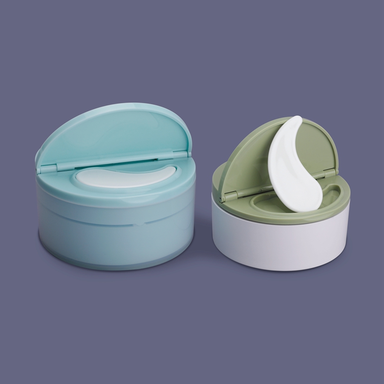 Eco-friendly Biodegradable Replaceable Double Layer Facial Cream Hand Cream Eye Cream Round Shape Container 50ml Empty Custom Printing Pp Plastic Cosmetic Cream Jar