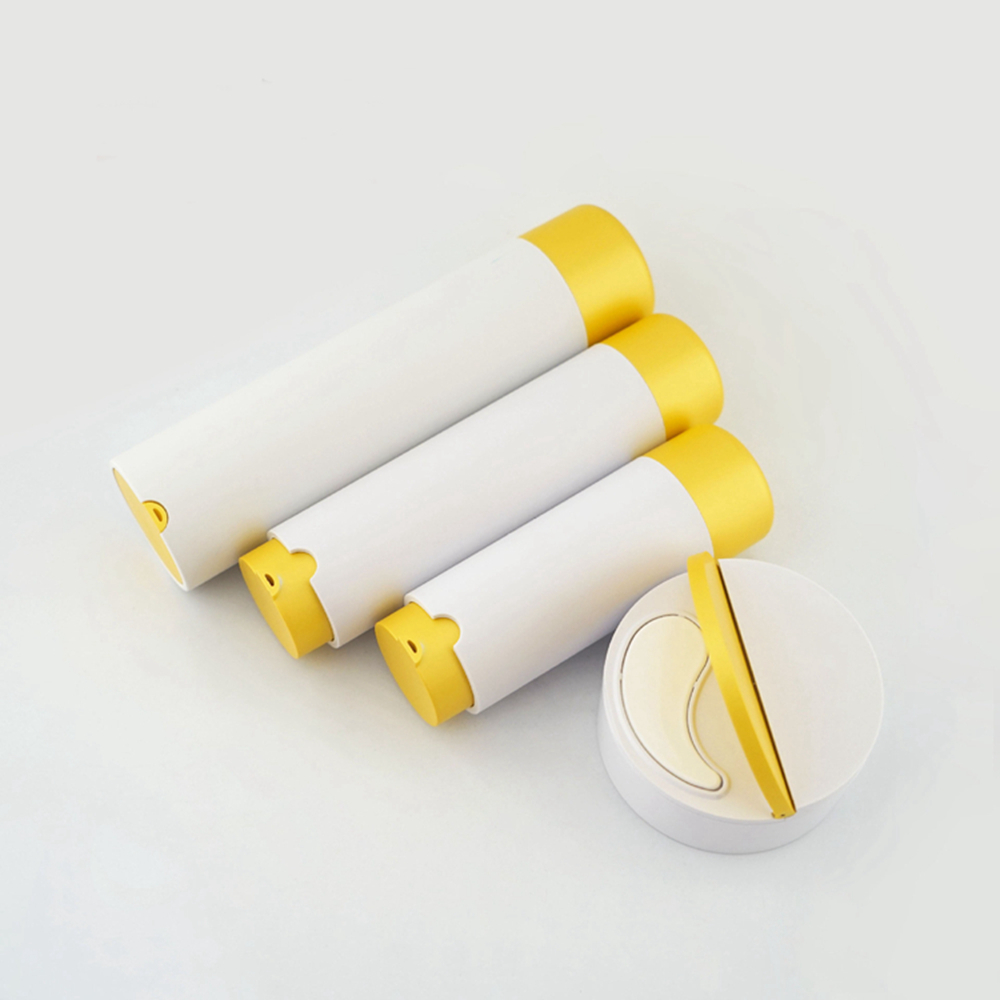 30ml 50ml 100ml White Green Yellow Skin Care Cosmetic Lotion Pump Rotary Plastic Bottles with Replaceable inner