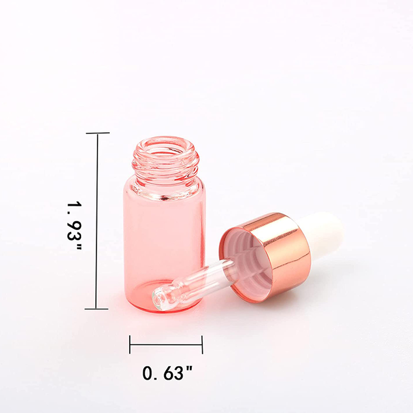 2ml 3ml 5ml Sample Vials Mini Container Glass Bottle Refillable Empty Oink Essential Oil Mini Dropper Bottles 