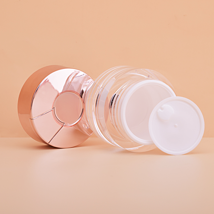 Cosmetic Packaging 50g High Grade Plastic Round Shape Cosmetics Eye Facial Skincare Cream Empty Acrylic Jar With Spatula