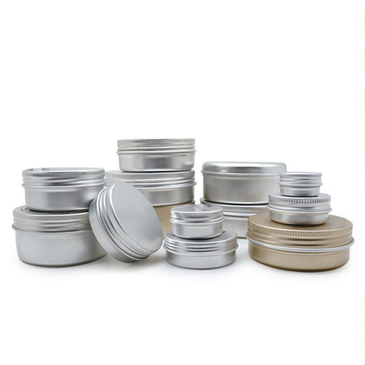 Custom Wholesale Aluminum Can Round Cosmetic Cream Candy Spice Pill Mint Small Metal Mini Tin Box with Screw Lid