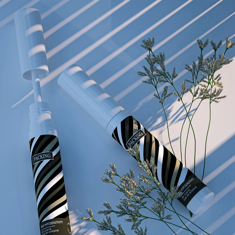 Eco-friendly Container 4ml ABS PETG Round Shape Cosmetic Packaging Lip Gloss Tubes Lip Glaze With Brush