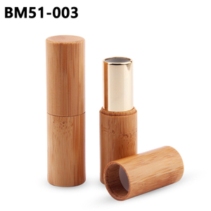 Hot Sales Cosmetics Eco-friendly Packaging Beautiful Bamboo Lipstick Bottle Makeup Gold Lip Balm Tube