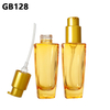 Skincare Yellow Clear Essential Oil Glass Cosmetic Lotion Emulsion Pump Bottle Packing,Glass Facial Essence Liquid Bottle