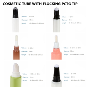 New Design 10ml 20ml Lip Glaze Tube with Flocking Applicator,Custom Sponge Flocking PCTG Tip Tube Cosmetic Packaging
