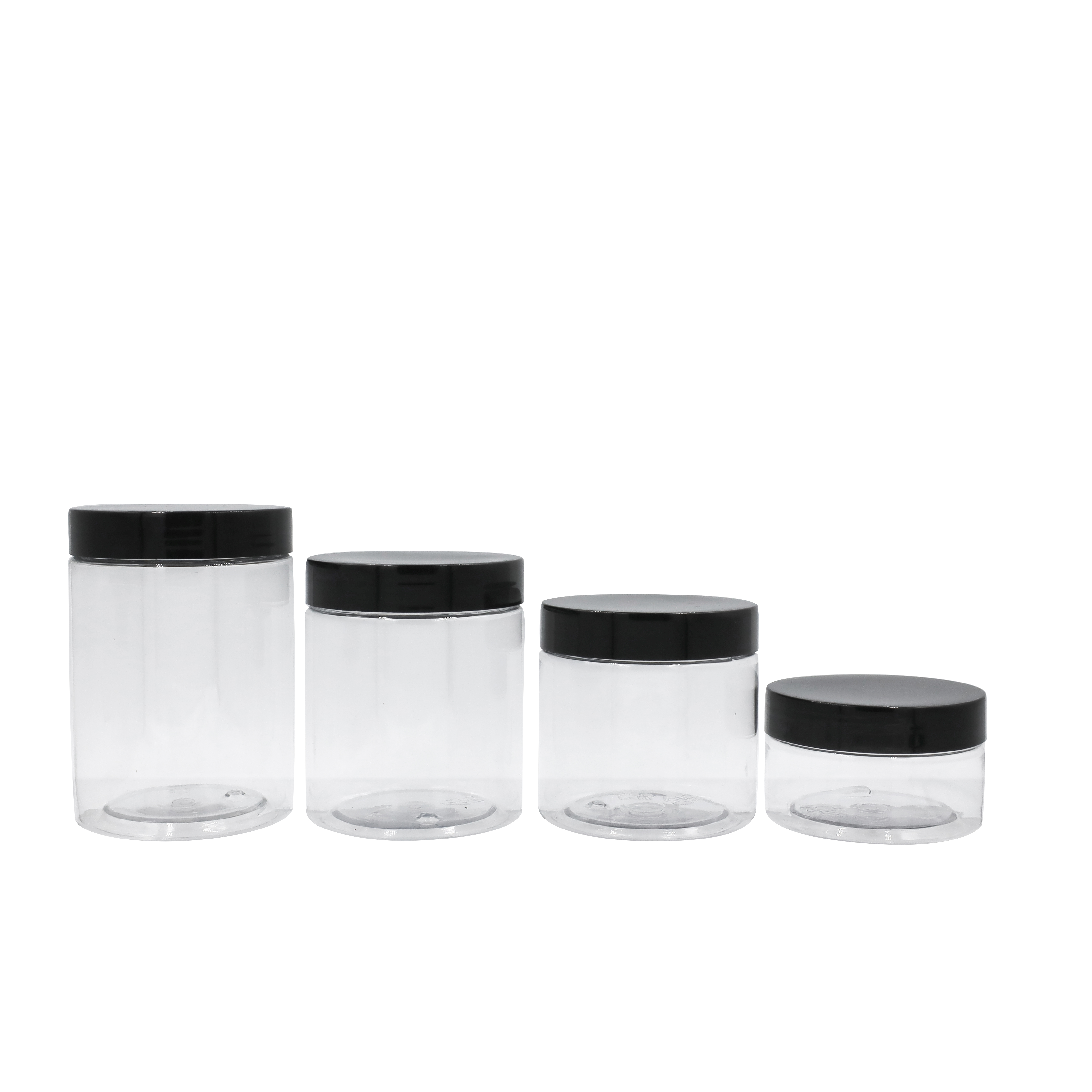 50ml 80ml 100ml 120ml 150ml 200ml 250ml Skin Care Cosmetic Containers Round PET Plastic Jars Containers