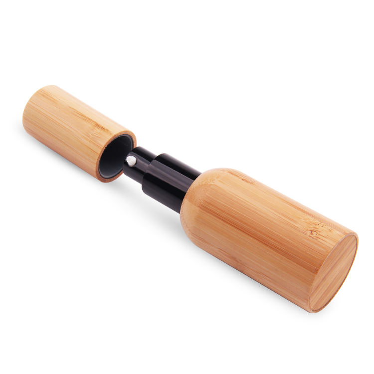 Biodegradable Plastic 30 Ml Bamboo Cosmetic Shampoo PP Plastic Fine Mist Spray Bottle with Bamboo Lid
