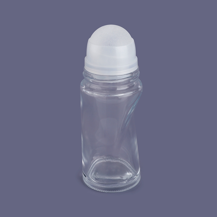 Wholesale Private Label New Type Free Sample Fragrance Antiperspirant Essential Oil Container 50ml Ball Diameter 28.6mm Empty Minimalist Clear Glass Roll on Bottles