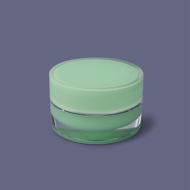 Eco-friendly Biodegradable Replaceable Container Refillable 15ml 30ml 50ml Screw Lid Simplicity Green Good Quality Empty Acrylic Jar Cream for Sunscreen Facial Cream Hand Cream Eye Cream
