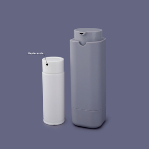 Body ABS rotating square shape round corner plastic lotion bottles with Inner replaceable,unique custom lotion bottles