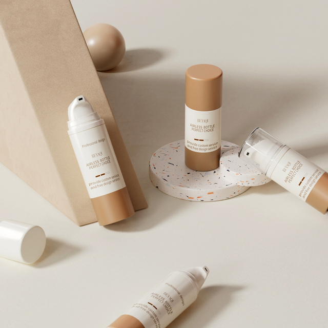 Eye Cream Lotion Skin Care Airless Pump Bottle Portable Refillable 15ml 30ml 50ml Twist Plastic Lotion Bottle Customized Color