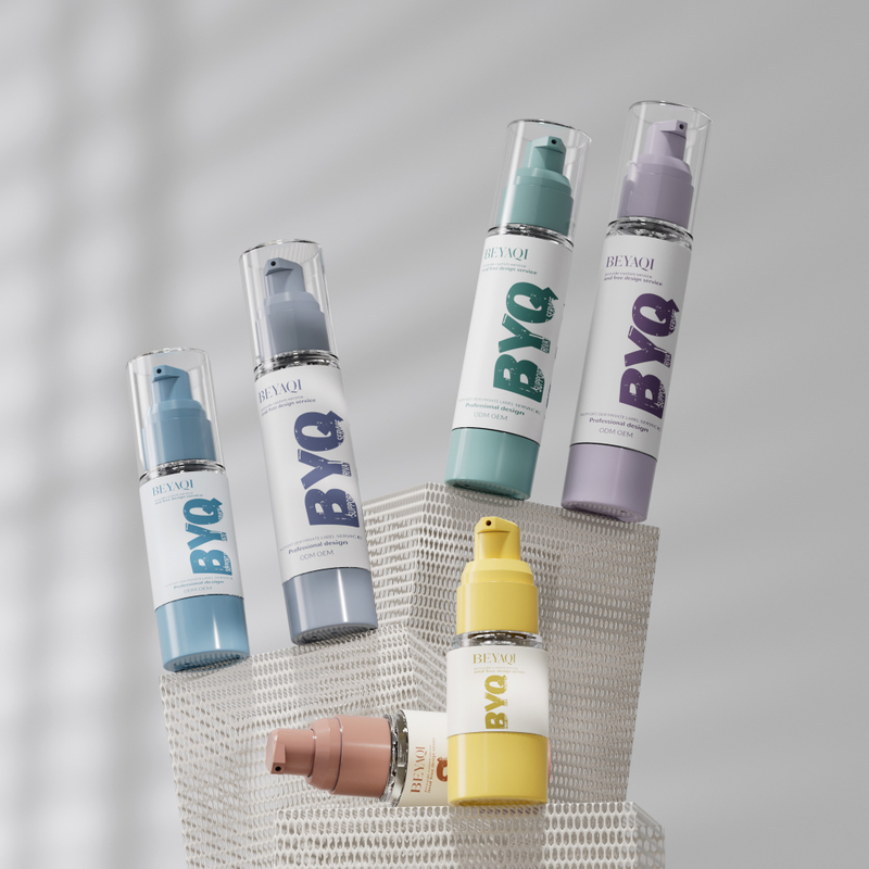 Custom ABS 15ml 30ml 50ml Empty Skincare Lotion Plastic Package Face Eye Airless Bottle With Airless Pump