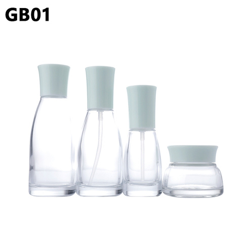 Professional Factory High-end Fashionable Colorful Custom Size And Type Volume 30ml 50ml 100ml 120ml Screw Lid Clear Multipurpose Empty Cream Liquid Perfume Empty Glass Bottles