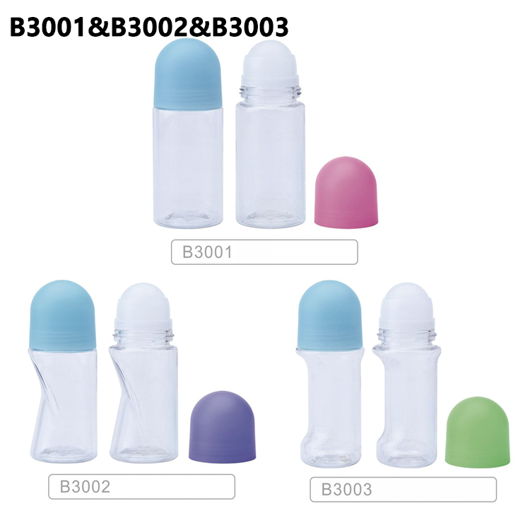 Personal Care PET 50ml Cylindrical Roller Bottle Antiperspirant Plastic Cosmetic Essential Oil Roll on Deodorant Bottle