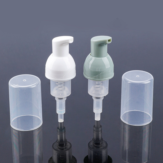 Built-in Spring Low Moq Custom Free Sample Used for Body Skin Care Wash Shampoo 28/410 0.3cc Eco-friendly Biodegradable Plastic PP Frosted Matte Foam Pump Bottle With Transparency Lid