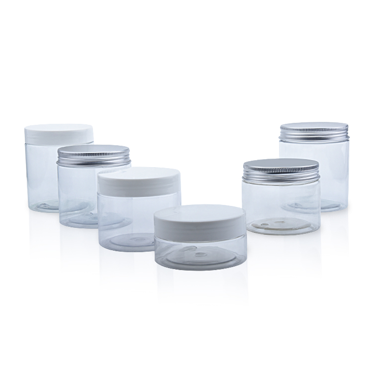 100ml 300ml 400ml 500ml Cosmetic Containers Custom PET Wholesale Pet Plastic Jars With Lids 