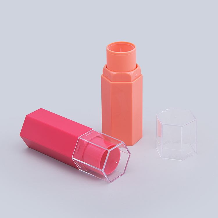 OEM/ODM 7g ABS Plastic Hexagon Shape Custom Logo Lipstick Tube Concealer Stick Container Twist-up Empty Plastic Stick Tube