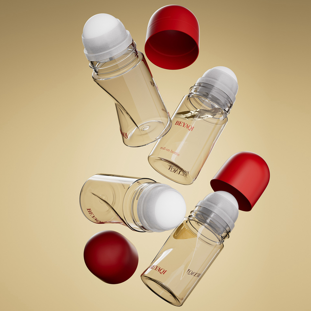 Personal Care PET 75ml Cylindrical Roller Bottle Antiperspirant Plastic Cosmetic Essential Oil Roll on Deodorant Bottle