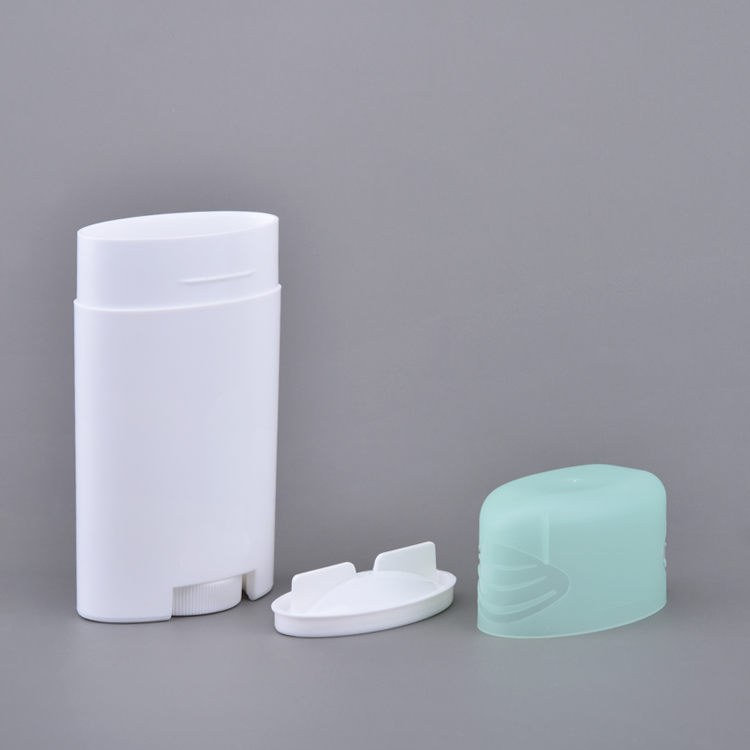  Personal Care 40g 76g Empty Oval Flat PP Rotatable Replaceable Biodegradable Plastic Deodorant Roll on Bottle Deodorant Bottle Oval