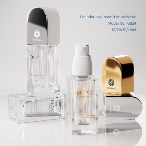 Private Label Glass Cosmetic Foundation Bottle Manufacturer with Custom Color Logo And Decoration Service