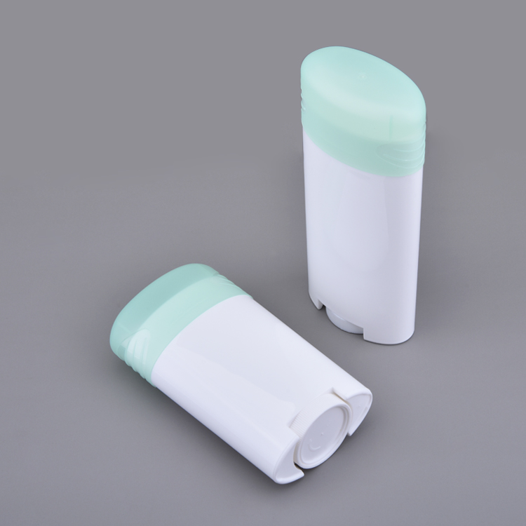  Personal Care 40g 76g Empty Oval Flat PP Rotatable Replaceable Biodegradable Plastic Deodorant Roll on Bottle Deodorant Bottle Oval